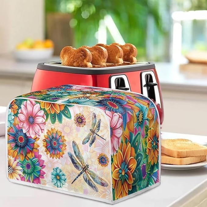 Boho Mandala Floral Blender Cover Washable Kitchen Toaster Cover Dragonfly - Image 6