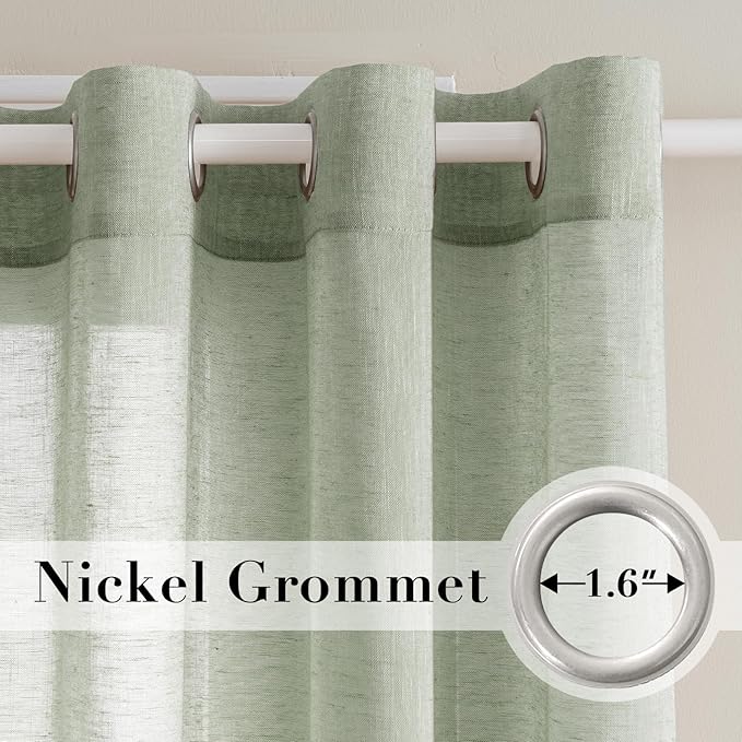 H.VERSAILTEX Linen Curtains Natural Linen Blended Curtain Panels - Image 2