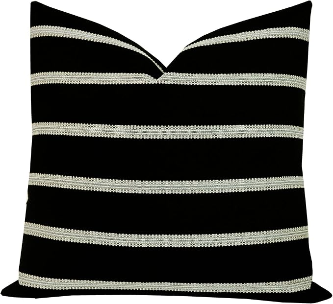Slow Cow Decorative Stripe Throw Pillow Cover Modern Country Design Cushion by SLOW+COW