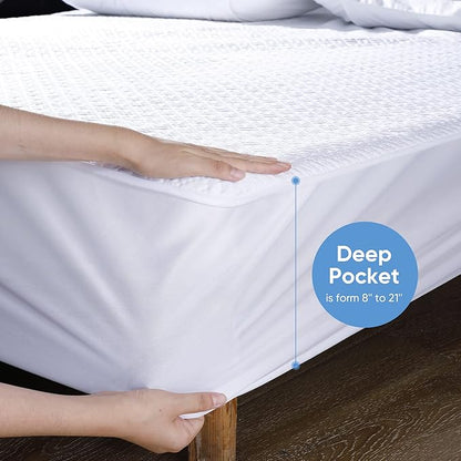 Hanherry 100% Waterproof Mattress Protector Full Size, Mattress Cover 3D Air - Image 4