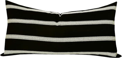 Slow Cow Decorative Rectangular Throw Pillow Cover Striped Textured Lumbar by SLOW+COW