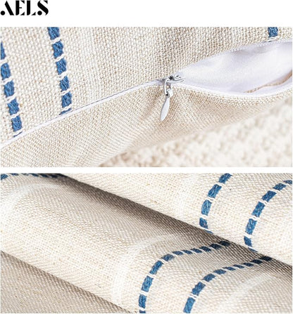 AELS 12x20 Decorative Farmhouse Linen Throw Pillow Covers, Boho Rectangle - Image 3