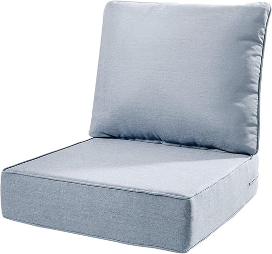 6" Thick Outdoor Cushions 22x24x6, 1-Set Deep Seat Patio Cushions by Pugire
