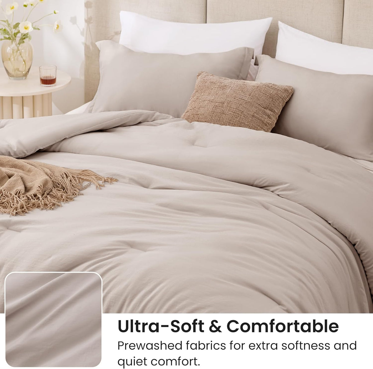 love's cabin burlwood king size comforter set, 3-piece, side view