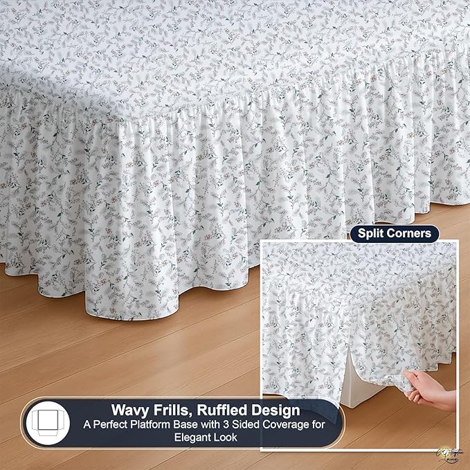 Cottington Lane Ruffled Bed Skirt Twin Size - Image 7