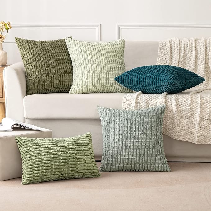 MIULEE Pack of 2 Corduroy Decorative Throw Pillow Covers 16x16 Inch Soft Boho - Image 3