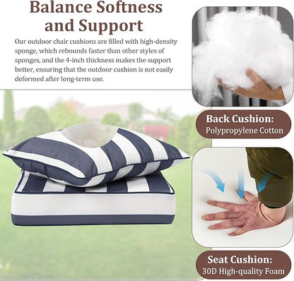 Outdoor Deep Seat Cushions for Patio Furniture Set of 2, Waterproof Outdoor - Image 5