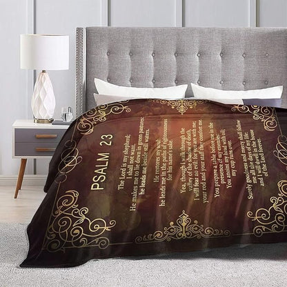 Psalm 23 Blanket Christian Religious Throw Blanket Bible Verse Flannel Stuff - Image 4