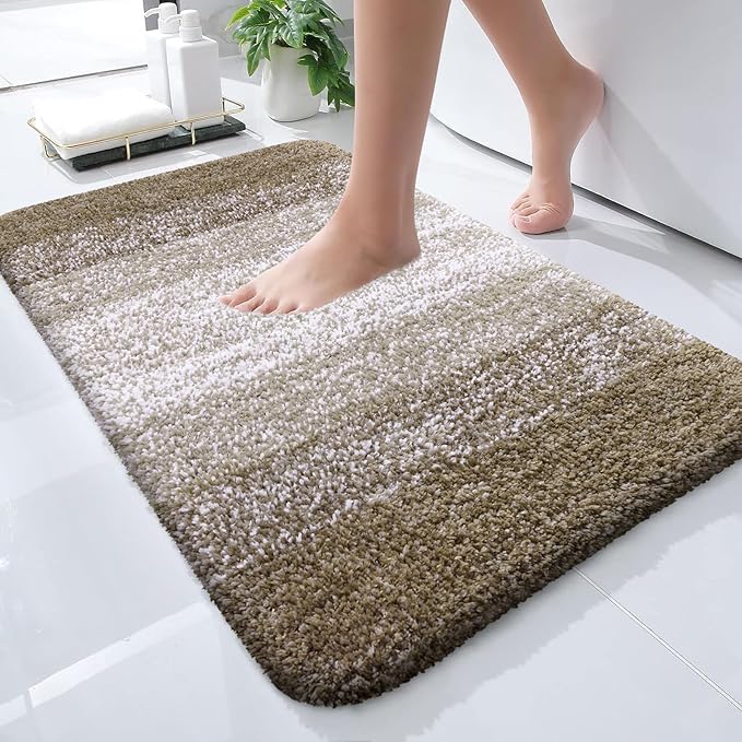 OLANLY Bathroom Rugs Mat 24x16, Extra Soft Absorbent Microfiber Bath Rugs by OLANLY