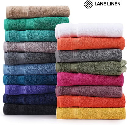 lane linen bath towel set quick dry 100% on a desk or shelf