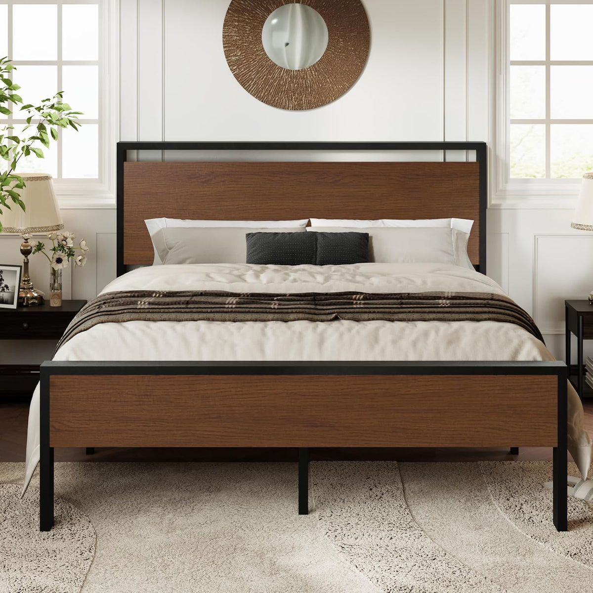 allewie full size bed frame, heavy duty 12, main product view