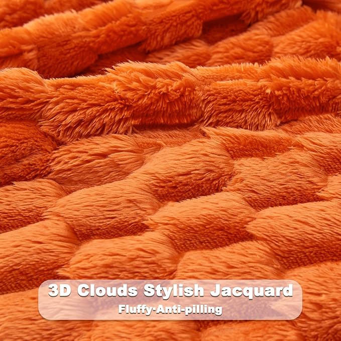NEWCOSPLAY Super Soft Fall Queen Blanket Orange Premium Silky Flannel Fleece 3D - Image 5