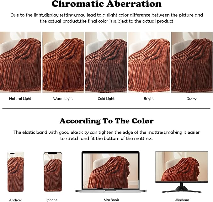 NEWCOSPLAY Super Soft Queen Blanket Coffee Premium Silky Flannel Fleece 3D - Image 6