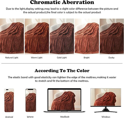 NEWCOSPLAY Super Soft Queen Blanket Coffee Premium Silky Flannel Fleece 3D - Image 6