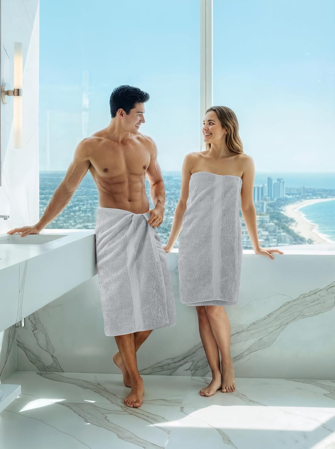 utopia towels 4 pack premium bath towels 27x54 on a desk or shelf