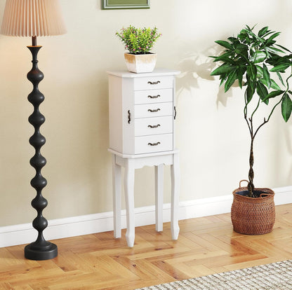 charmaid standing jewelry cabinet with 4 drawers, flip, view 9