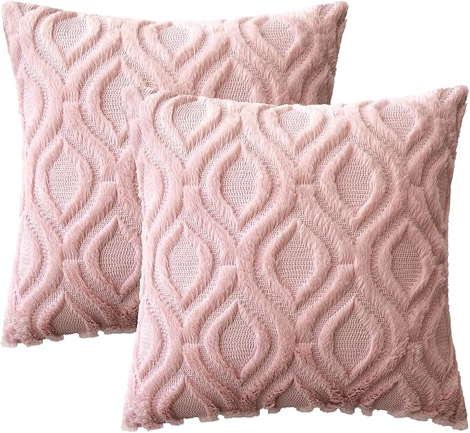 MIULEE Blush Pink Valentines Throw Pillow Covers 18x18 Inch, Soft Spring Plush - Image 6