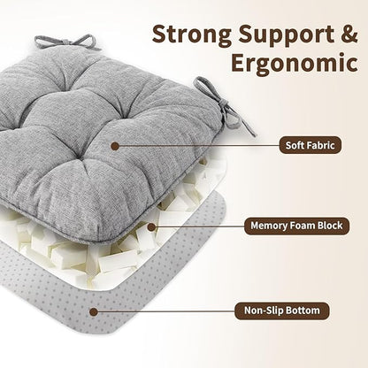Chair Cushions for Dining Chairs, Tufted Foam Kitchen Chair, Non-Slip Seat - Image 4