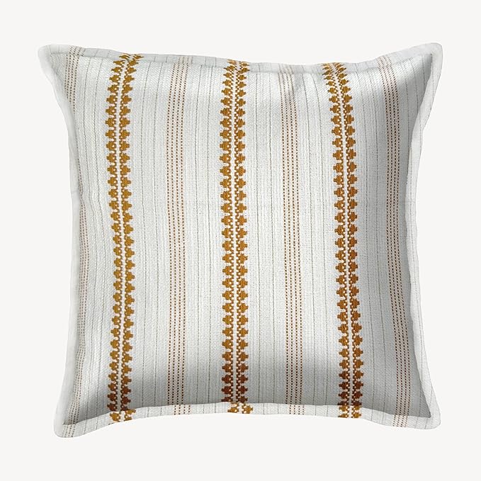 SanVia Sunshine Premium Cotton Throw Pillow Covers, 20 x 20 Inches, Artisan Made by SanVia