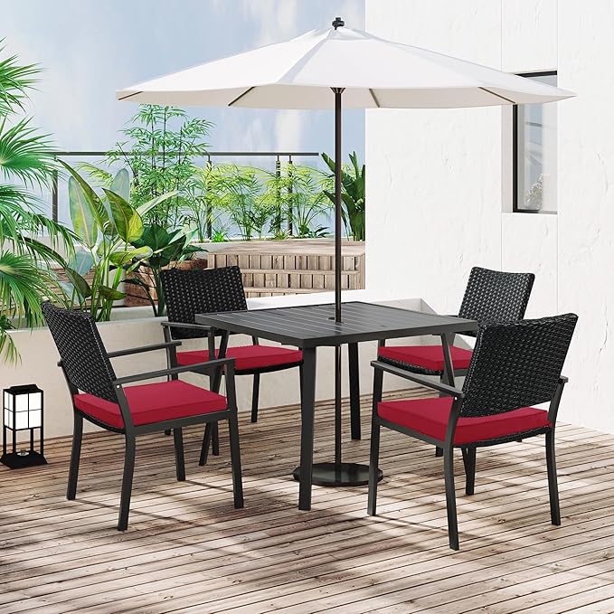 4 Pack Outdoor Chair Cushions 19 x 19 Inch Waterproof Patio Chair Cushions - Image 8