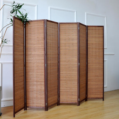 furnnylane 6 panel bamboo room divider - 5.6 showing dimensions