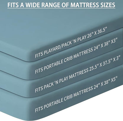Pack and Play Sheets Fitted, 2 Pack Pack n Play Sheets - Image 3