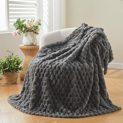 NEWCOSPLAY Super Soft Twin Blanket Grey Premium Silky Flannel Fleece 3D Clouds by NEWCOSPLAY