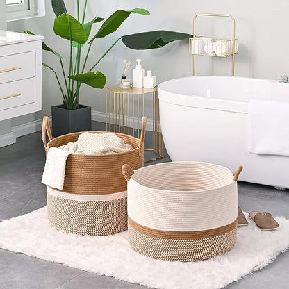 KAKAMAY Large Blanket Basket, Woven Baskets - Image 6