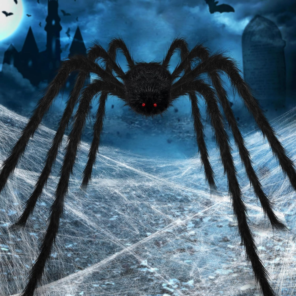 15FT Halloween Giant Spider Outdoor Decorations - Scary Large Spider Props