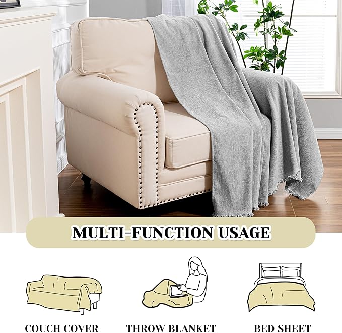 MEETSKY Grey Chair Couch Covers Sofa Cover Washable - Image 7