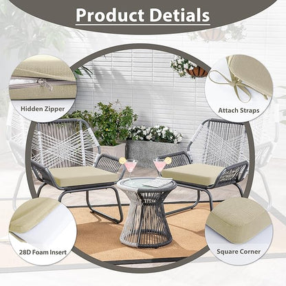 Favoyard Outdoor Chair Cushion Set of 4 Rainproof & Color Fade Resistant 17 x - Image 6