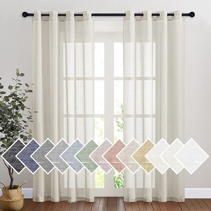 NICETOWN Semi Sheer Linen Curtains by NICETOWN