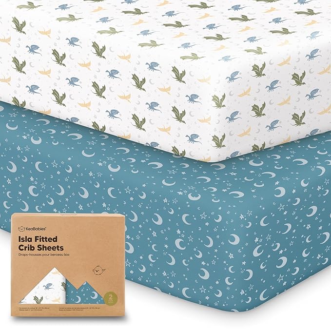 KeaBabies 2-Pack Baby Crib Sheets by KeaBabies