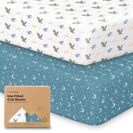 KeaBabies 2-Pack Baby Crib Sheets by KeaBabies