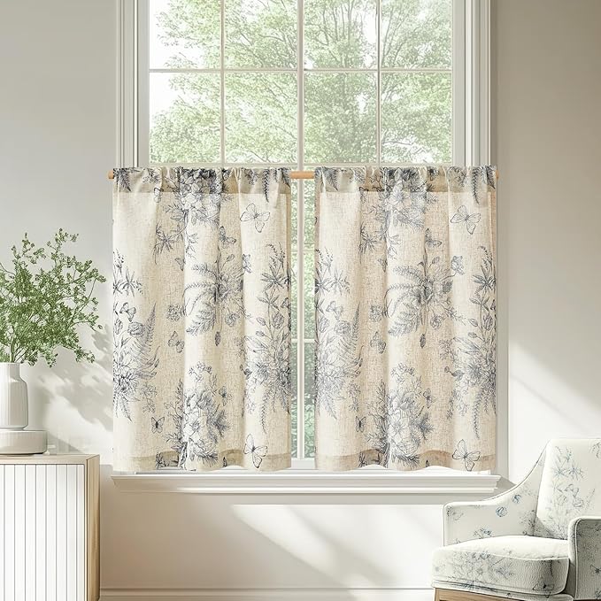 jinchan Half Window Curtains Small Drapes - Image 2
