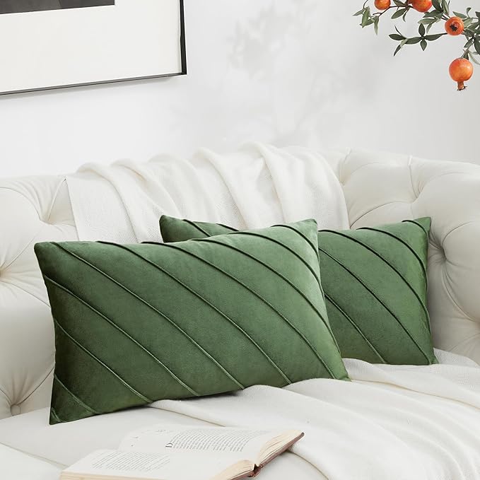 GIGIZAZA Decorative Velvet Pillow Covers 12x20, Living Room Square Cushion by GIGIZAZAFocusingonhomedecoration