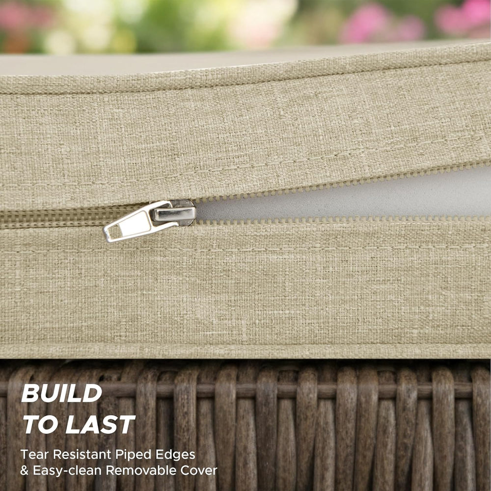 Outdoor Bench Cushion, 48 x 16 Inch, Beige