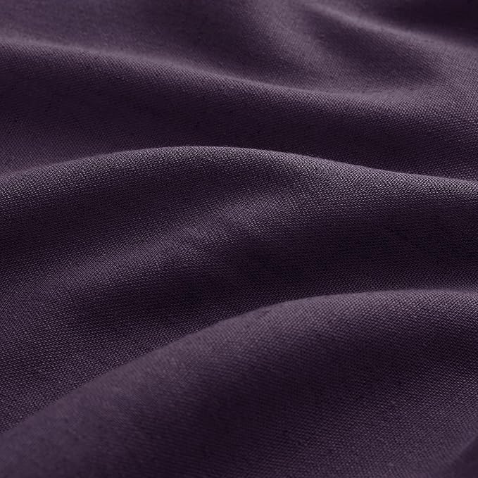 Plum Pinch Pleated Linen Curtains 102 Inch Length 2 Panels - Image 3