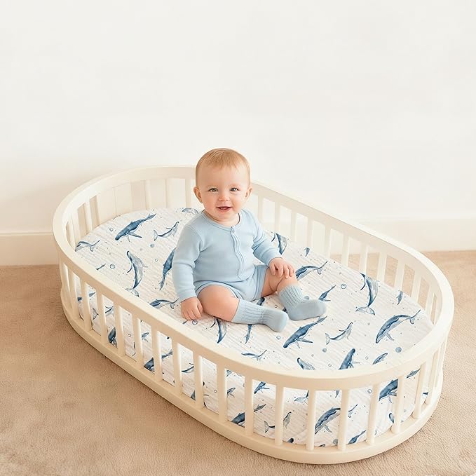 Muslin Bassinet Fitted Sheets, 2 Pack - Image 7