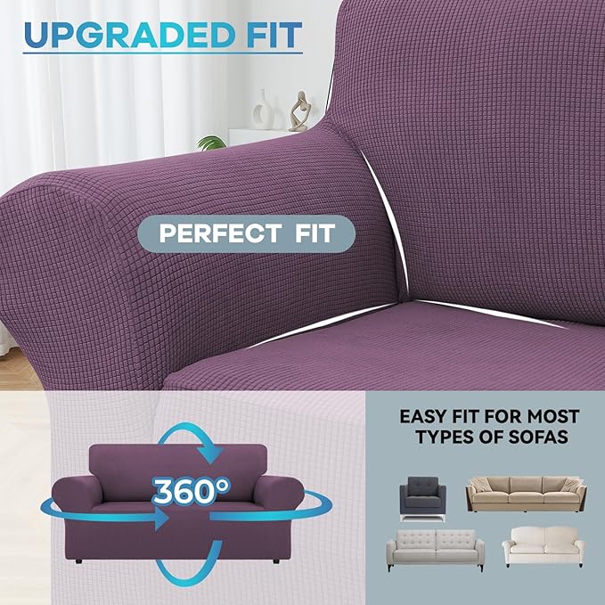 LURKA Stretch Loveseat Sofa Slipcovers 1 Piece Couch Covers - Image 4