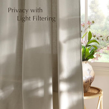 NICETOWN Cocoa Cream Linen Curtains - Image 3