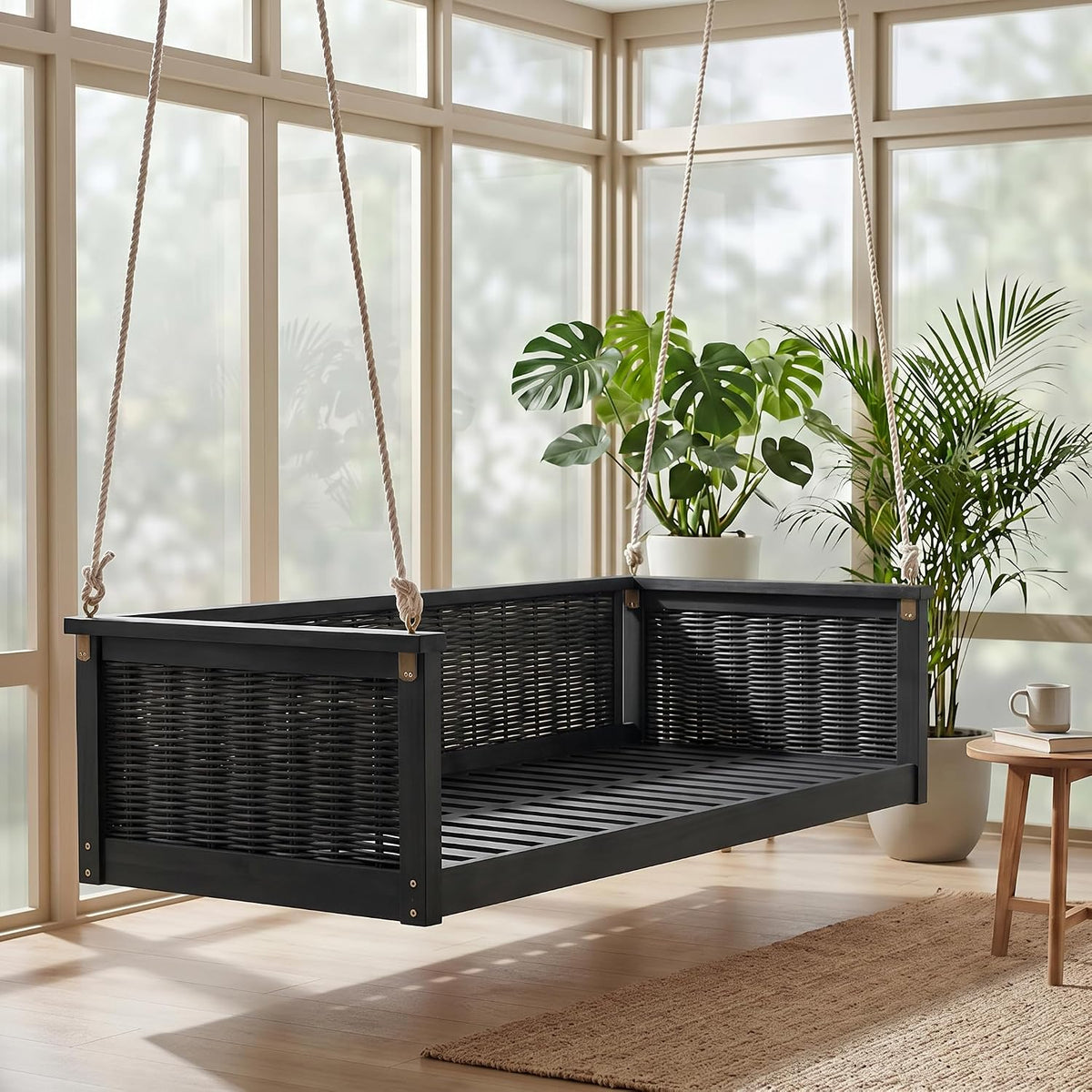 lumisol twin size outdoor porch swing bed, solid, view 9