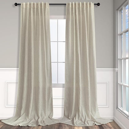 Pitalk Beige Curtains 86 Inches Long by Pitalk