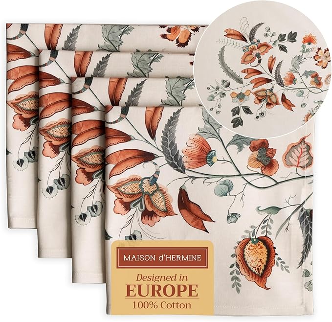 Maison d' Hermine Cloth Napkins Set of 4 100% Cotton by MaisondHermine