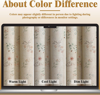boho floral 100% blackout curtains 84 inch 2 on a desk or shelf
