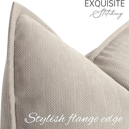 ZWJD Gray Pillow Covers 26x26 Set of 2 Chenille Pillow Covers - Image 2
