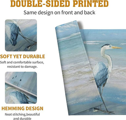 Blue Heron Placemats Set of 4 Summer Coastal Beach Pelican Placement Mats - Image 5