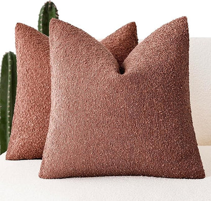 Foindtower Set of 2, Decorative Textured Boucle Throw Pillow Covers Accent by Foindtower