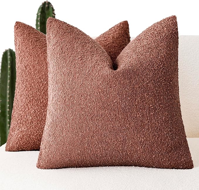 Foindtower Set of 2, Decorative Textured Boucle Throw Pillow Covers Accent by Foindtower