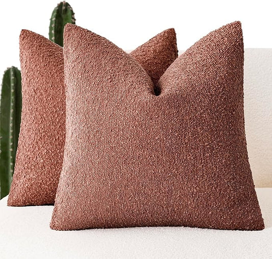 Foindtower Set of 2, Decorative Textured Boucle Throw Pillow Covers Accent by Foindtower